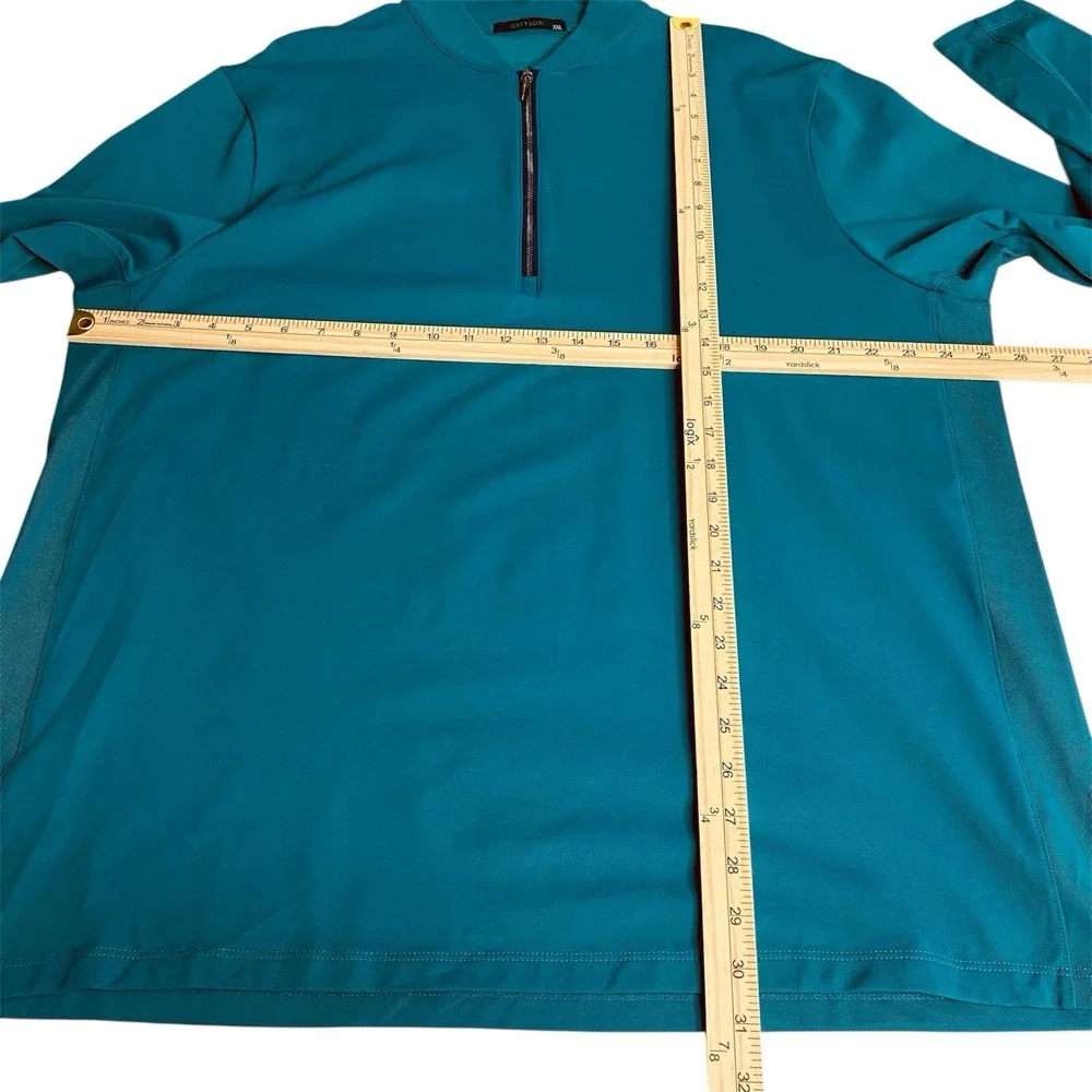 Greyson Siasconset 1/4 Zip‎ Pullover Shirt Golf Performance Fiddle Teal Blue XXL